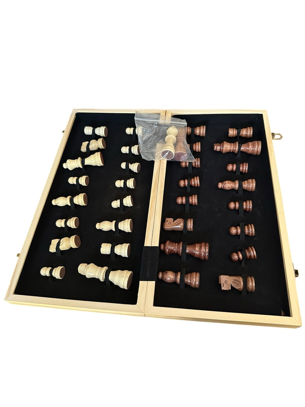 CHESS ARMORY 15” Foldable Wooden Chess Set in Light Dark Brown - Picture 7 of 7